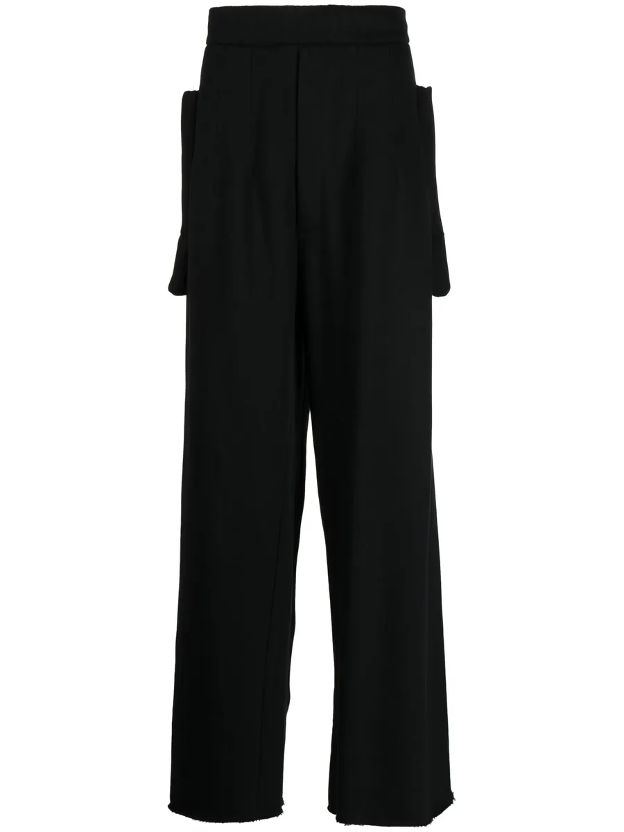 detailed-pocket wide-leg trousers 1