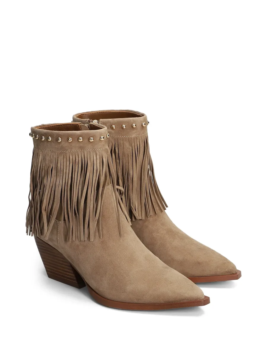 fringed studded ankle boots 3