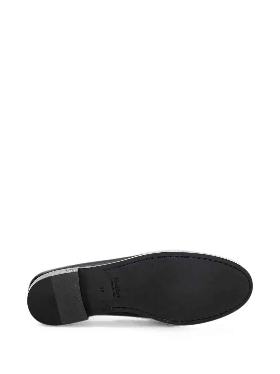 logo-plaque leather loafers 10