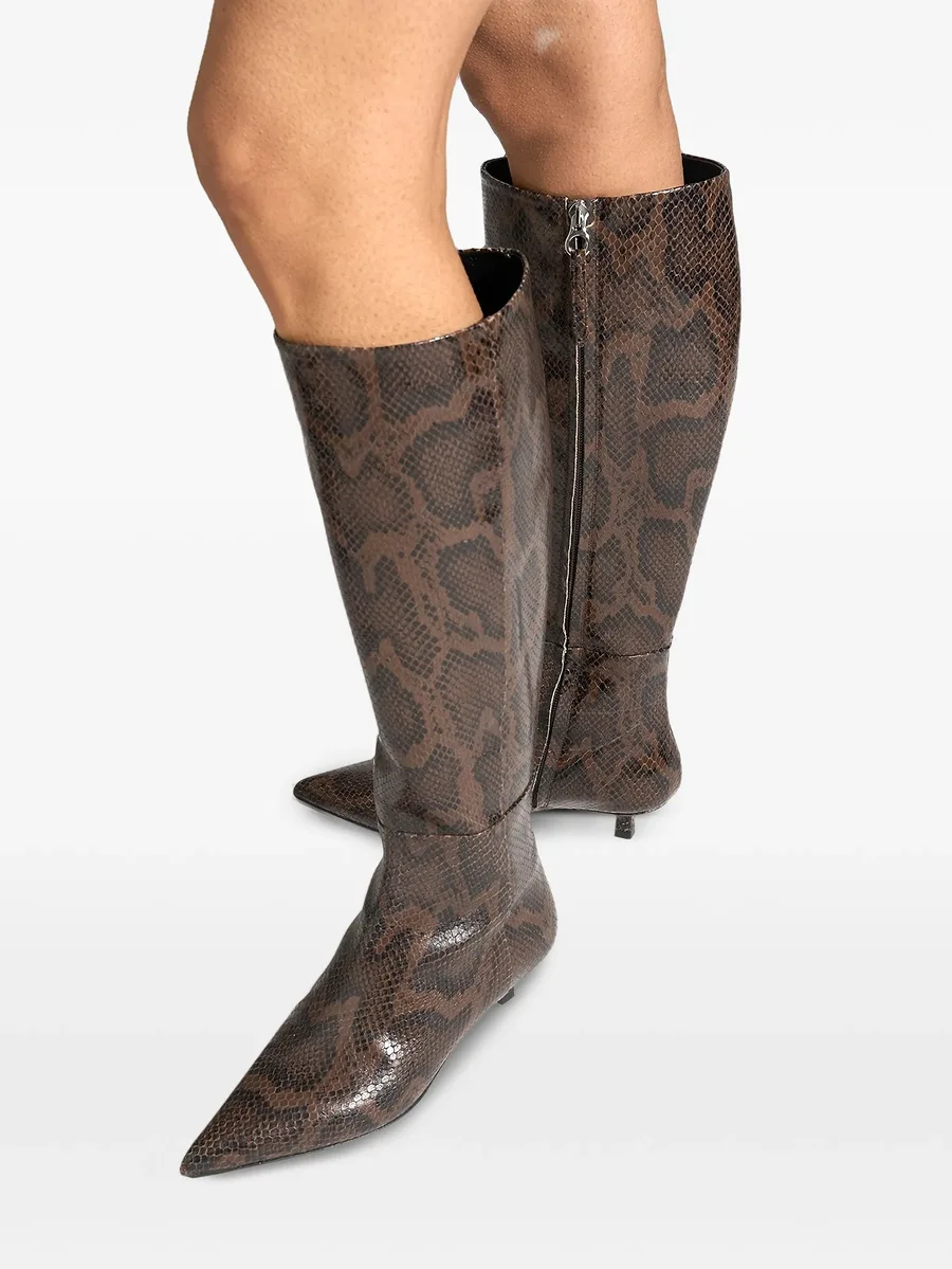 Sabrina snake-print pointed boots 10