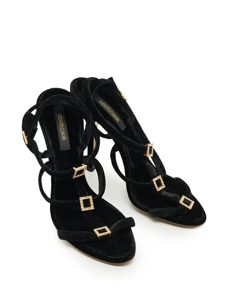 crystal-embellished velvet sandals 10
