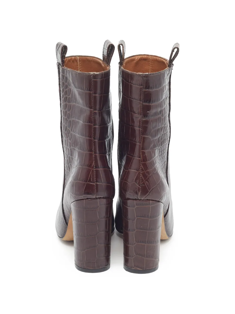croc-embossed ankle boots 5