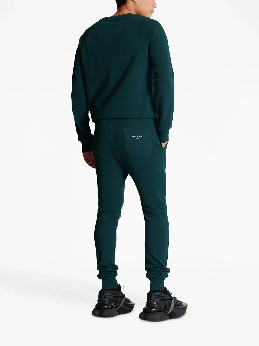 ribbed-detail drawstring track pants 8