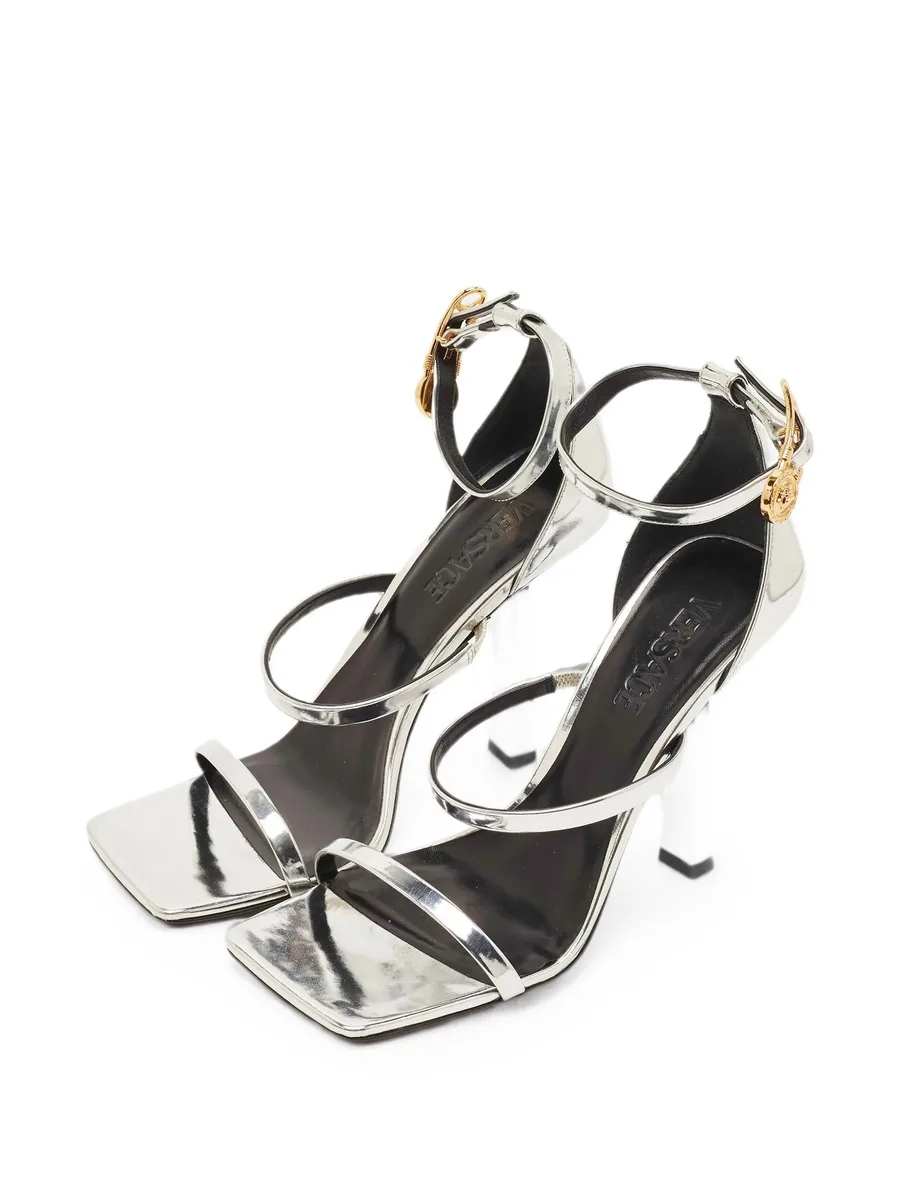 Safety Pin leather heeled sandals 4