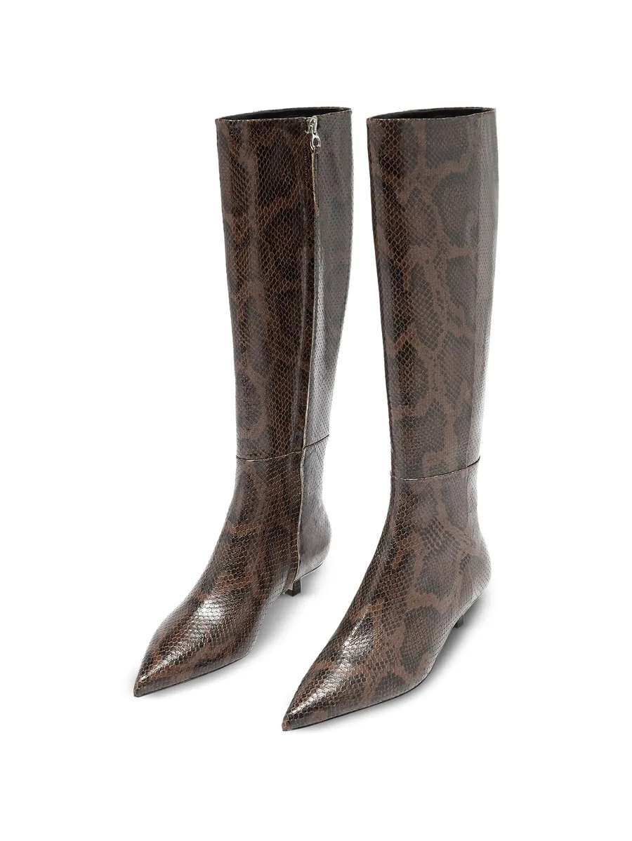 Sabrina snake-print pointed boots 3