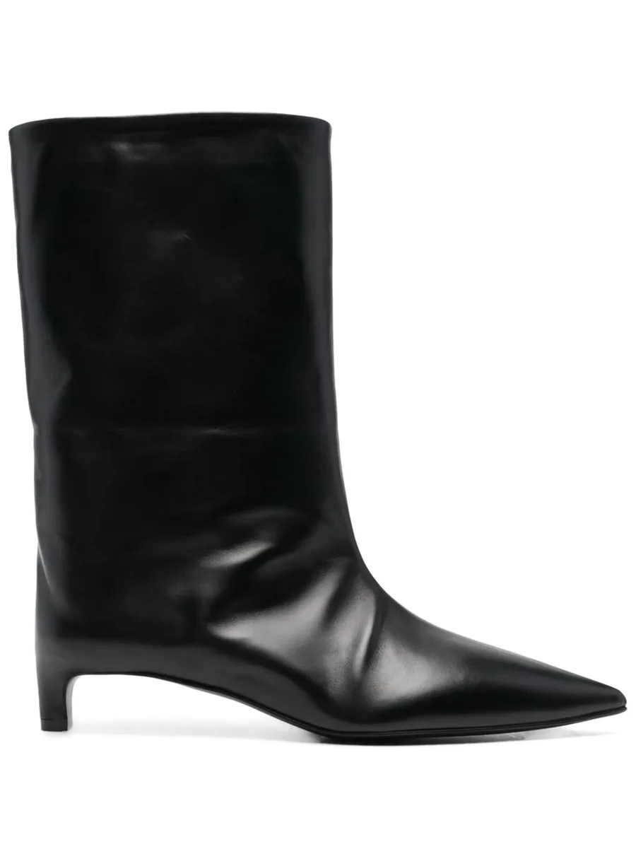 pointed-toe leather boots 1