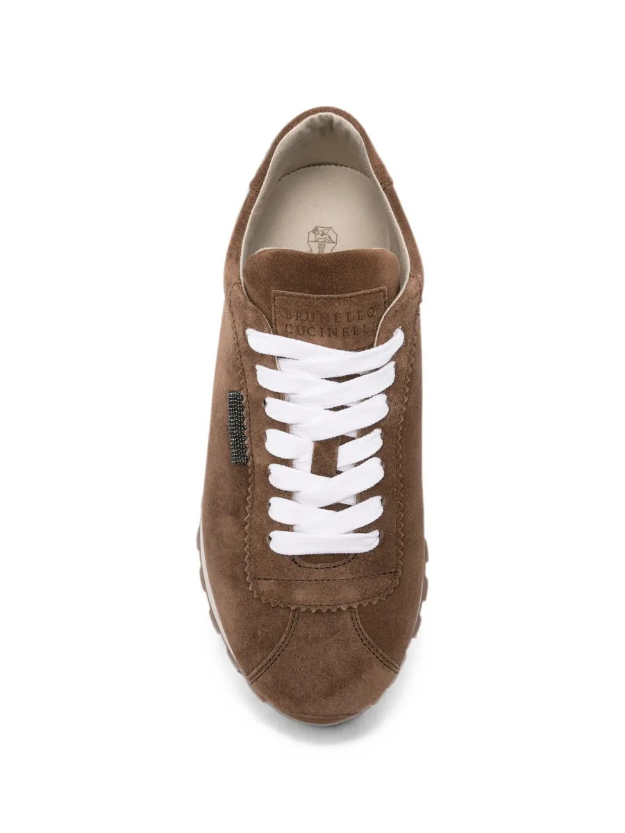 Monili-embellished suede sneakers 8