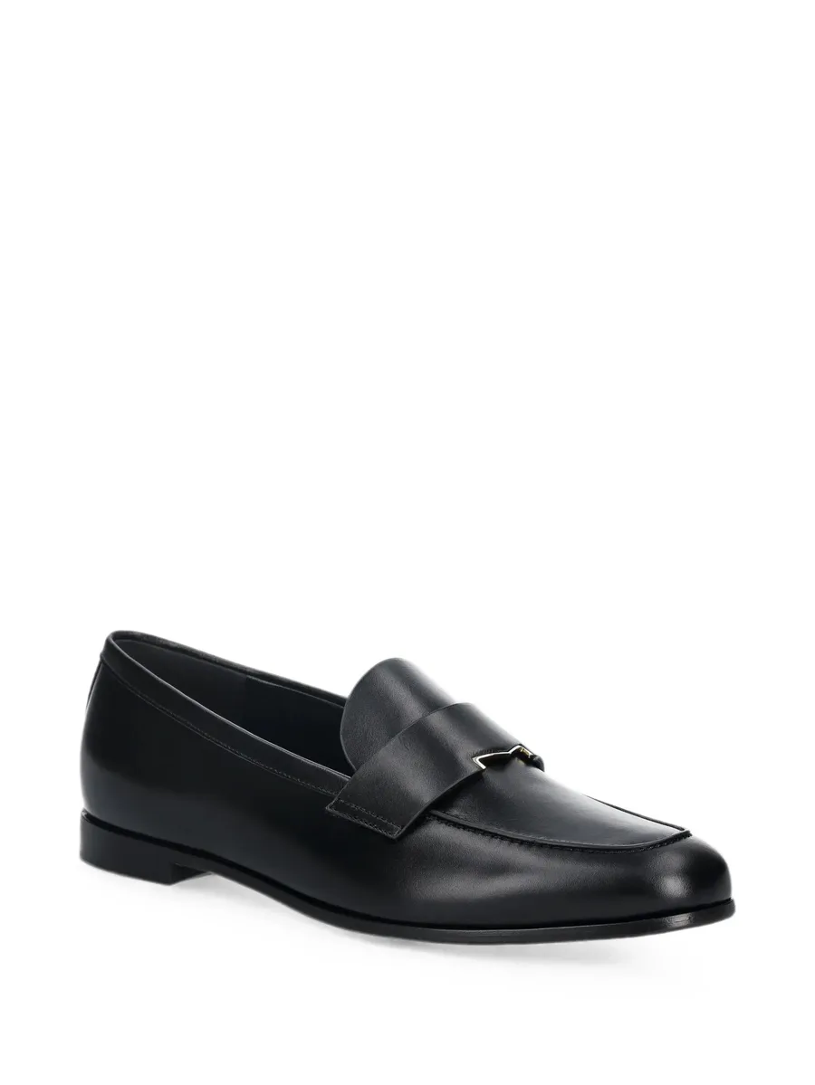 logo-plaque leather loafers 3