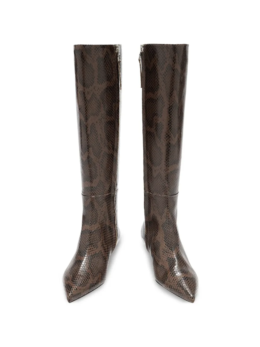 Sabrina snake-print pointed boots 7