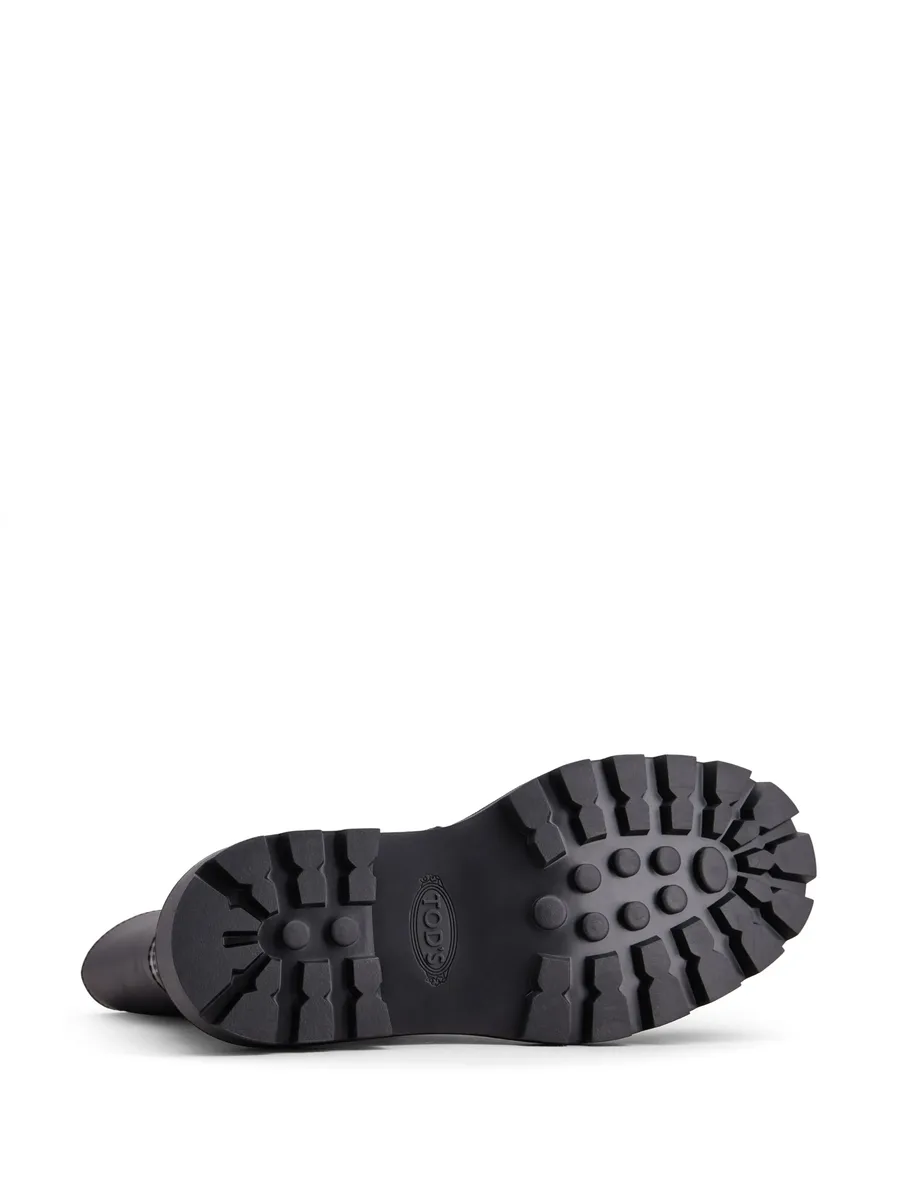 logo-engraved zipped leather boots 7