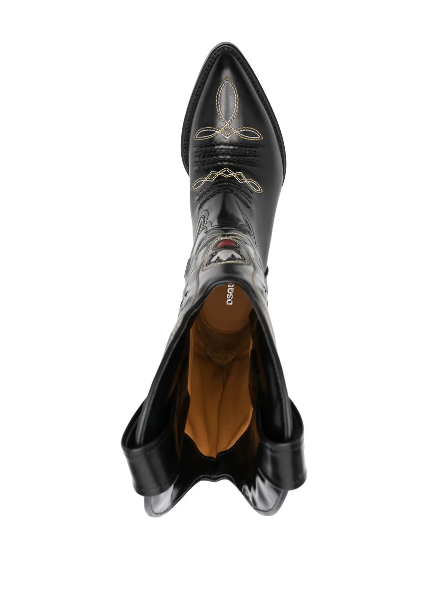 70mm cut-out leather mid-calf boots 8