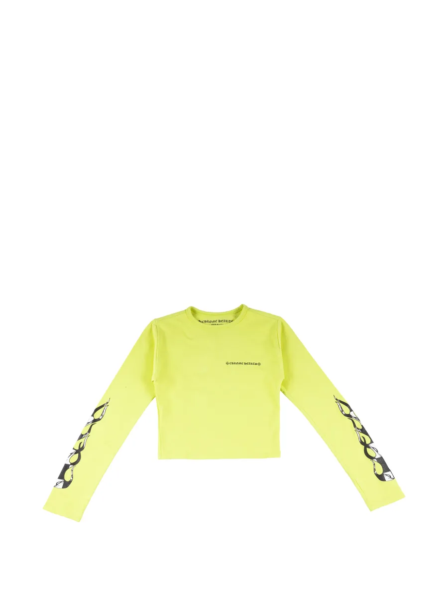 x Matty Boy 99 Eyes flame-print cropped T-shirt 1