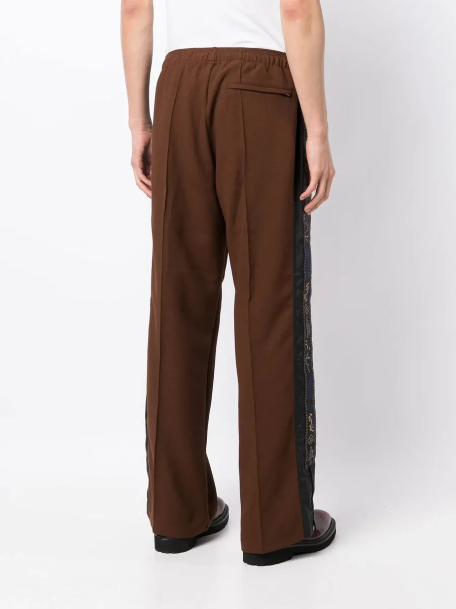 side-stripe straight-leg trousers 7