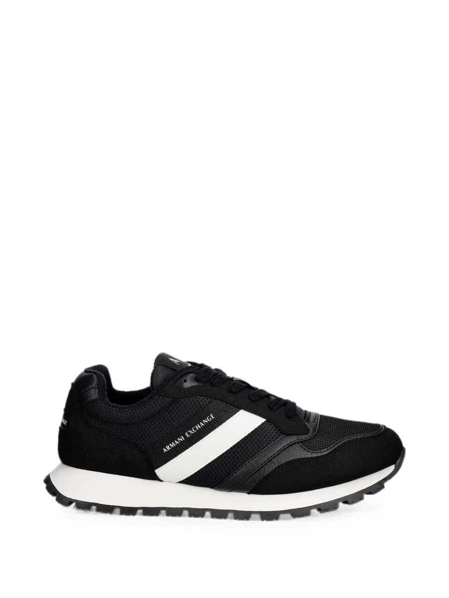 logo-print panelled sneakers 1