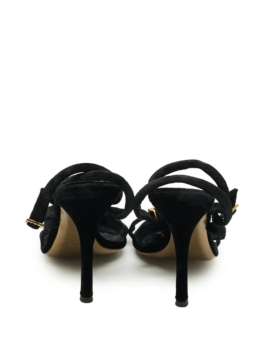 crystal-embellished velvet sandals 7