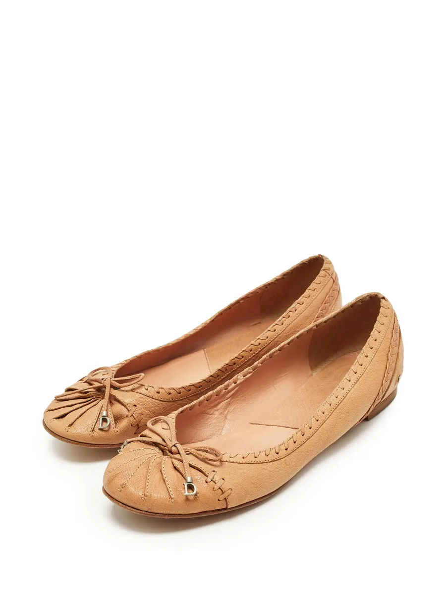 bow-detail whipstitch ballet flats 7