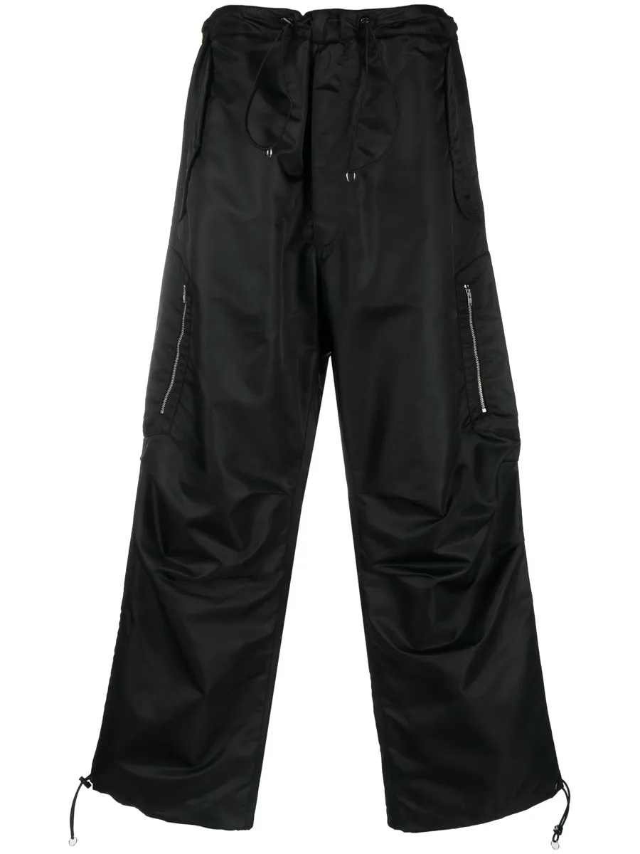 satin-finish straight trousers 1