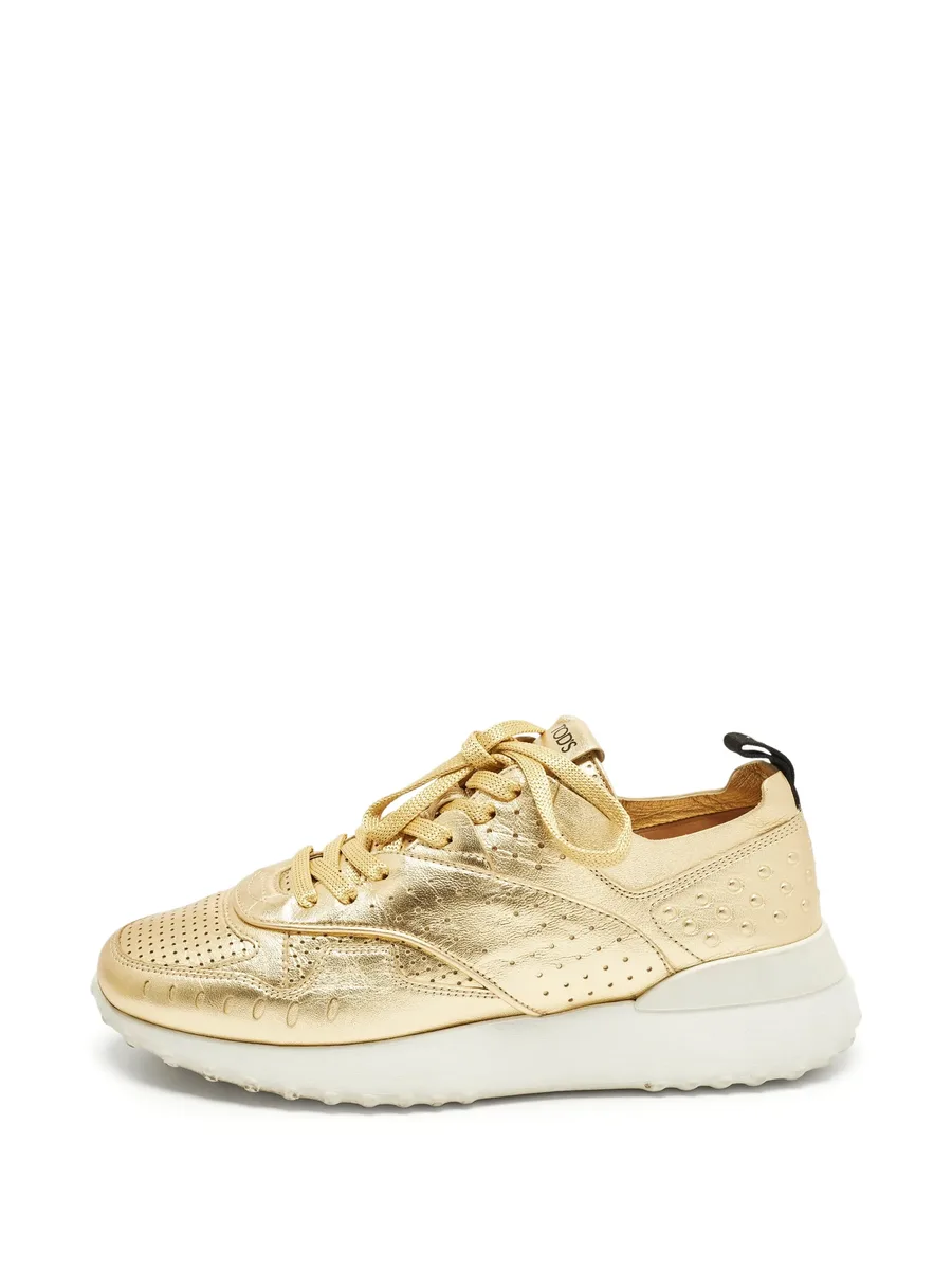 perforated metallic sneakers 1