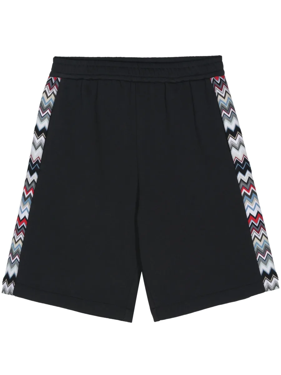 zigzag-detail cotton shorts 1