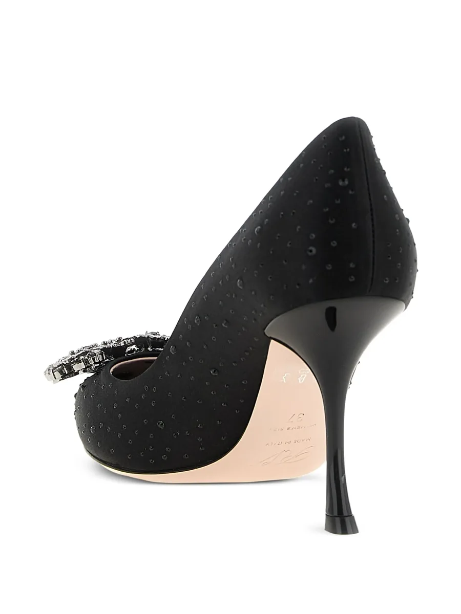85mm Efflorescence crystal-embellished satin pumps 6