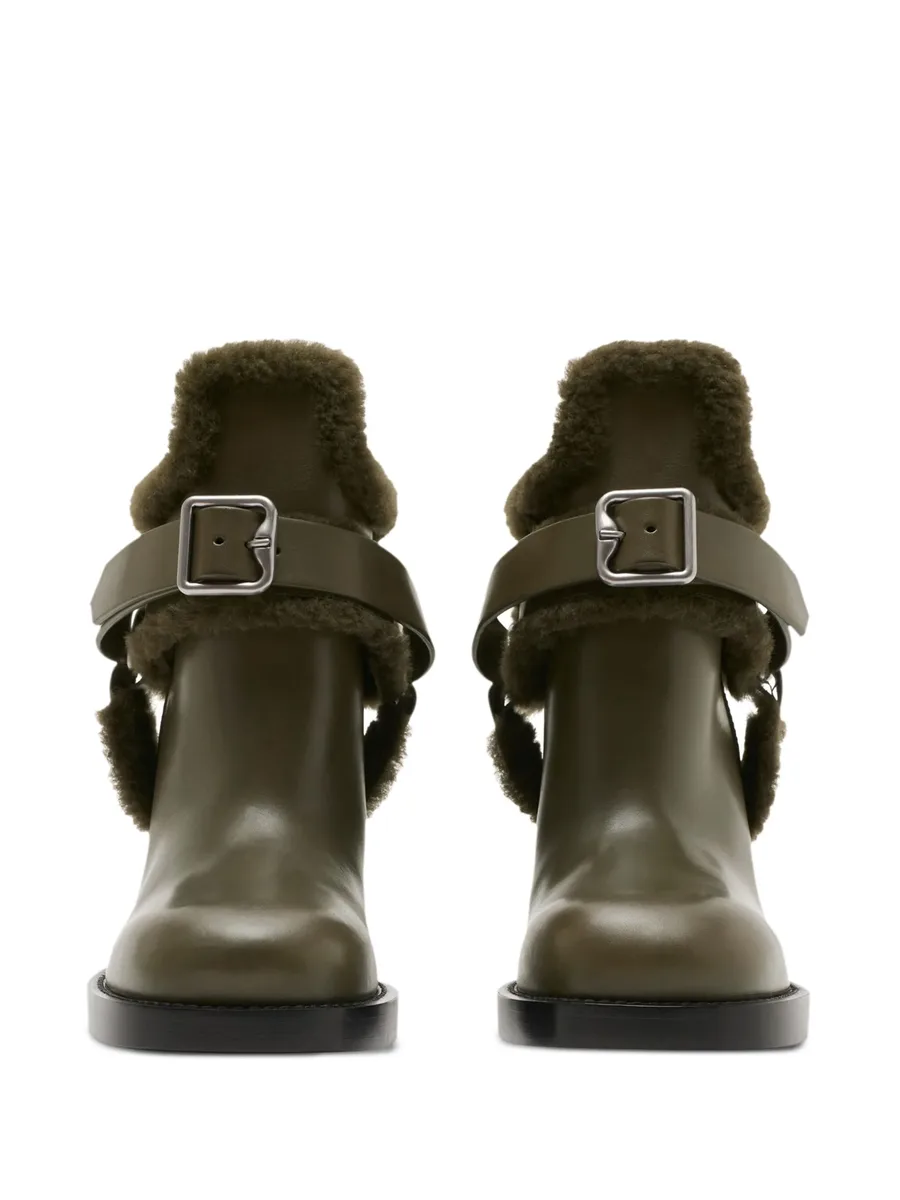 buckled 100mm leather biker boots 3