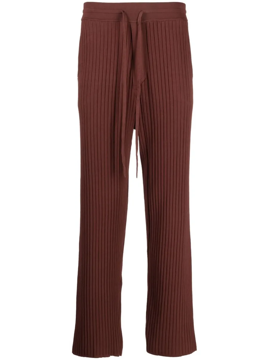 ribbed straight-leg trousers 1