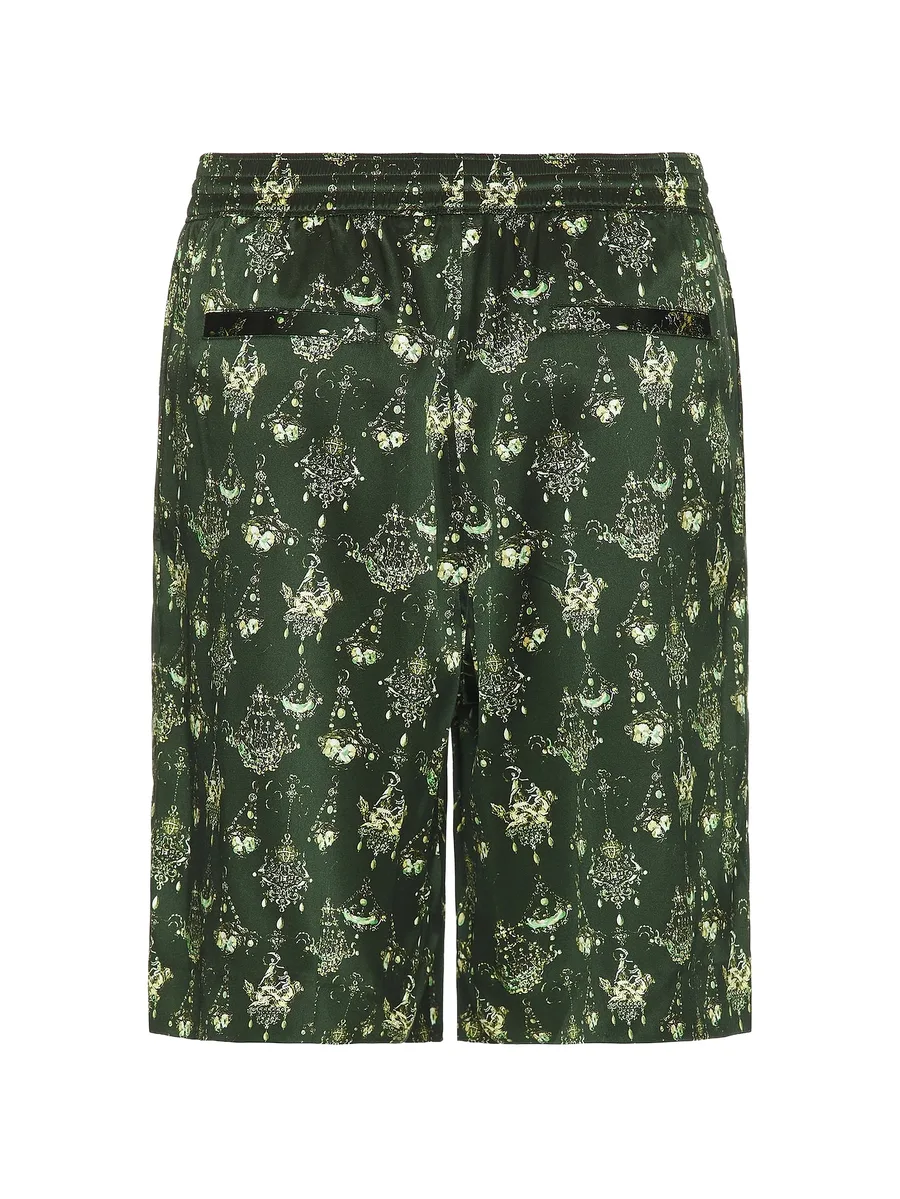 chandelier-print silk shorts 3