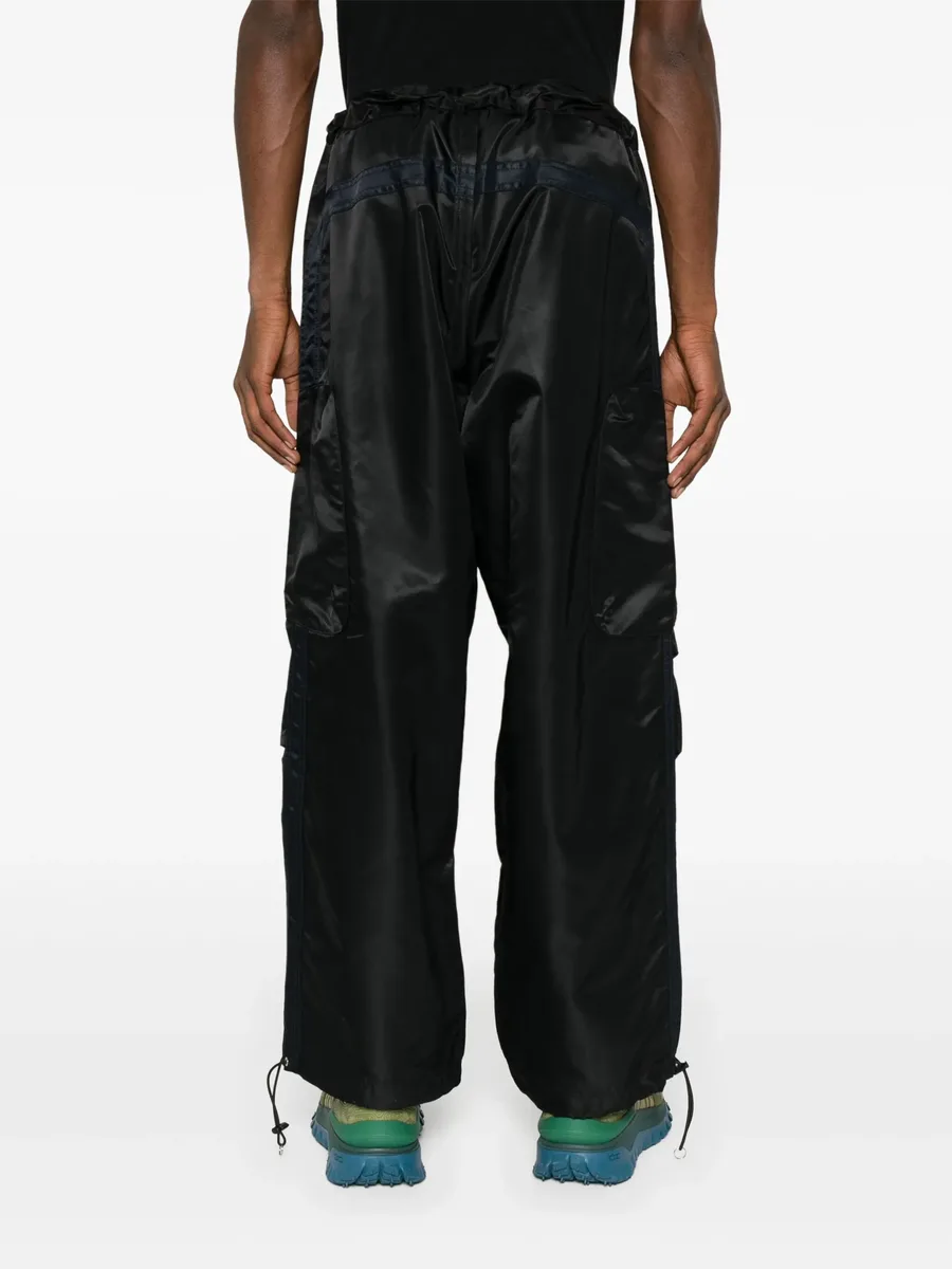 satin-finish straight trousers 7
