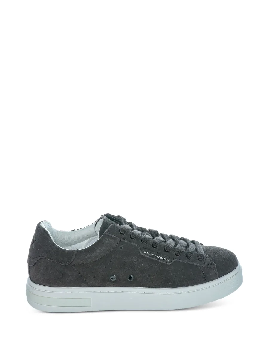 logo-print suede sneakers 1