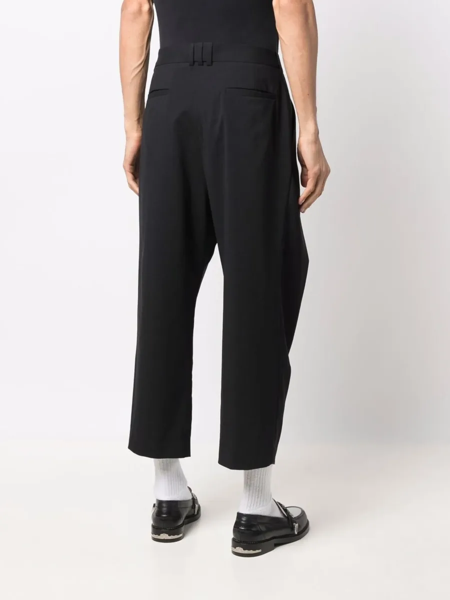 draped straight-leg cropped trousers 7