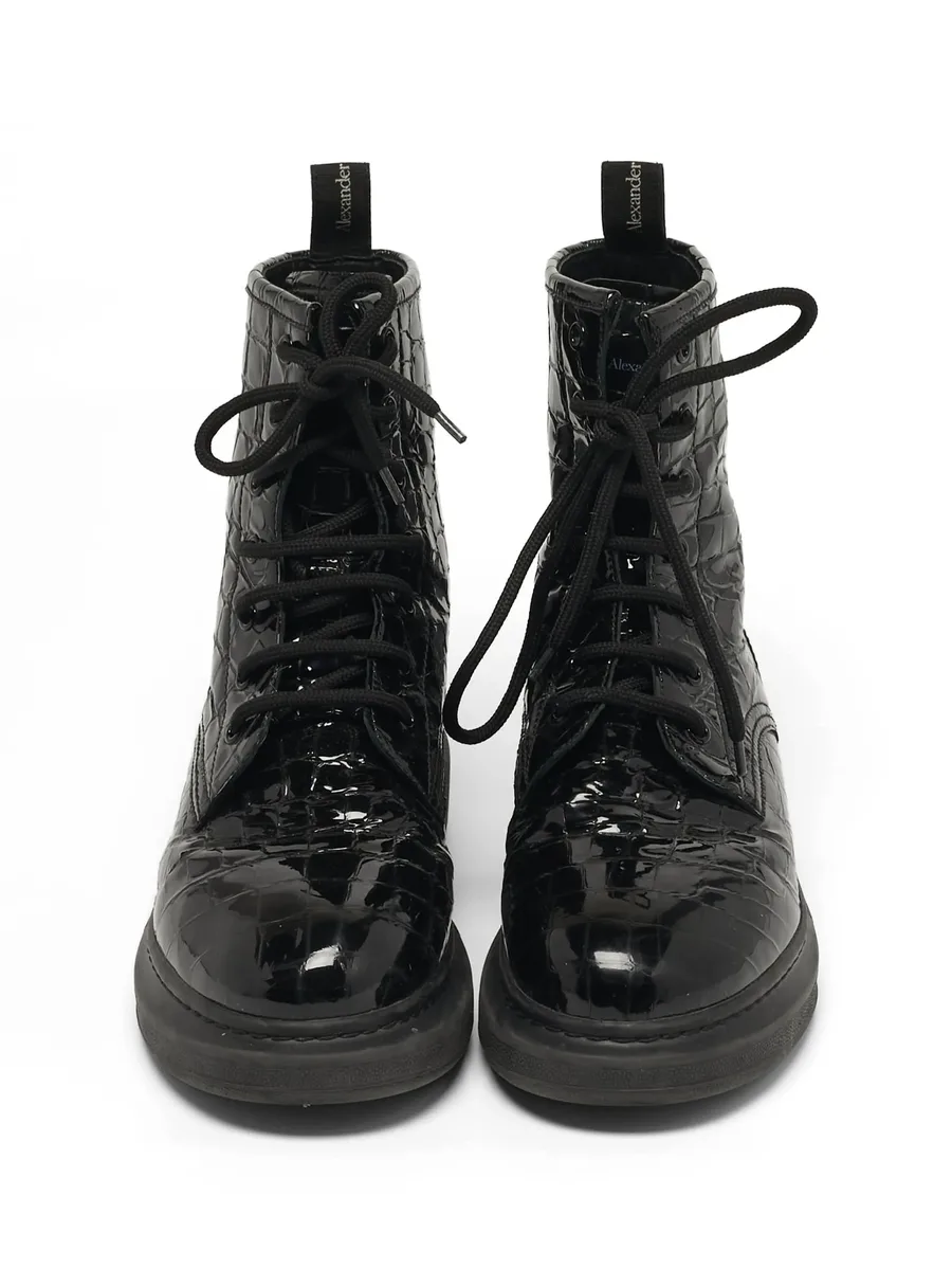 Oversized croc-embossed boots 7