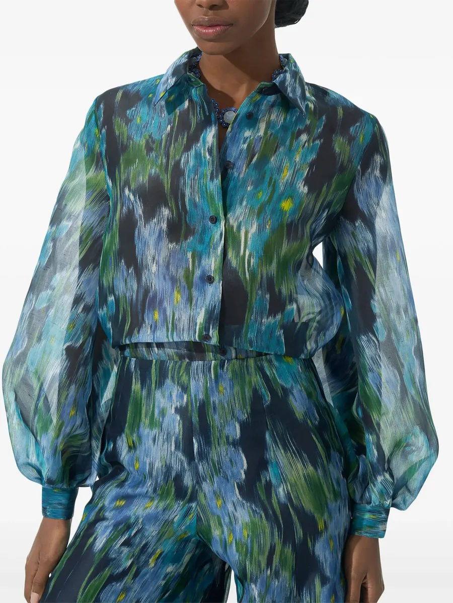 floral-print puff-sleeve blouse 8