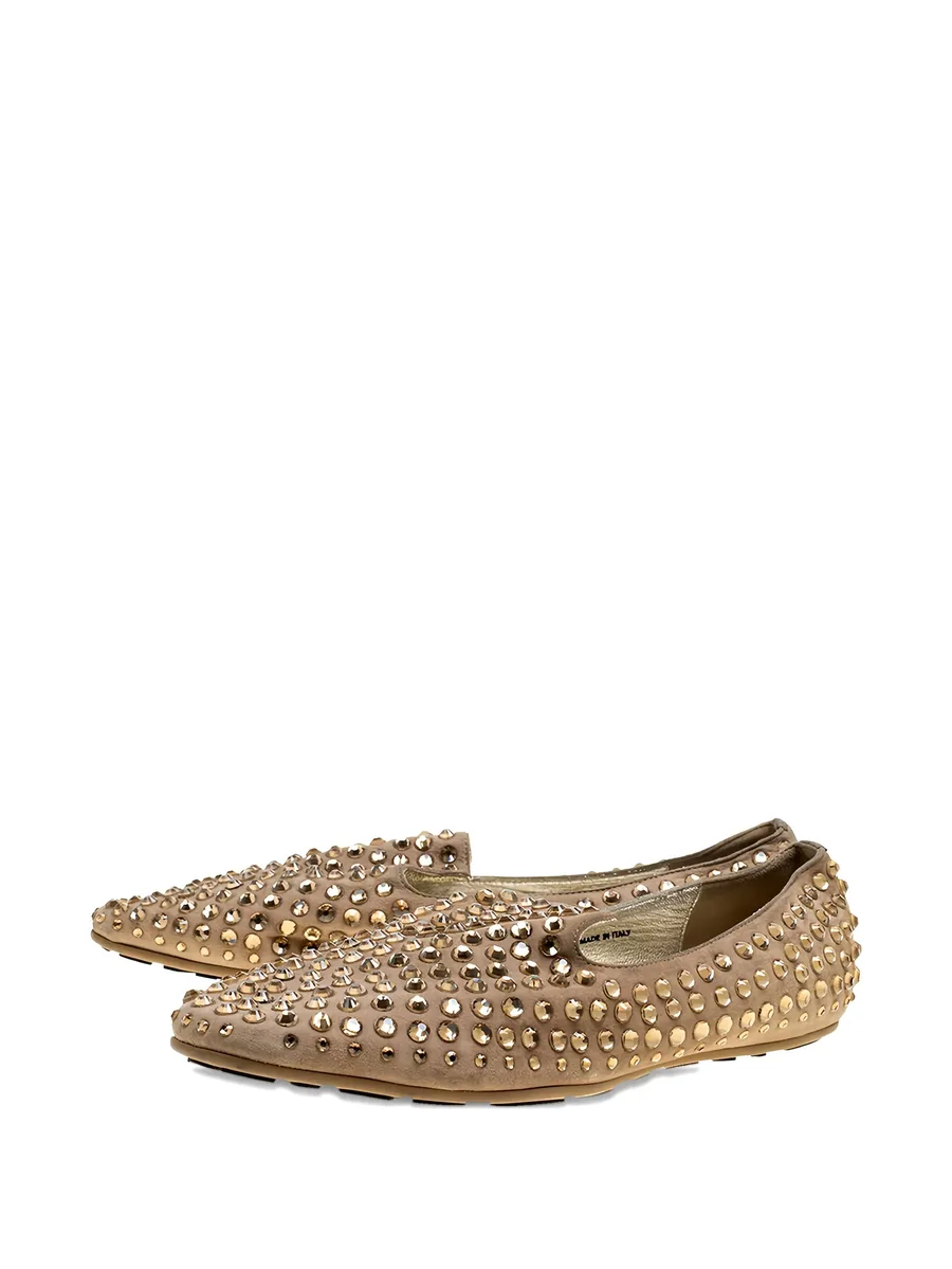 crystal-embellishment suede slippers 4