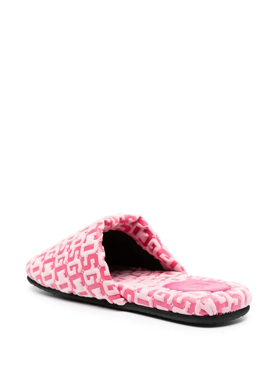 monogram-pattern round-toe slippers 6