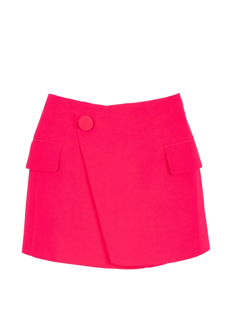 asymmetric crepe mini skirt 1