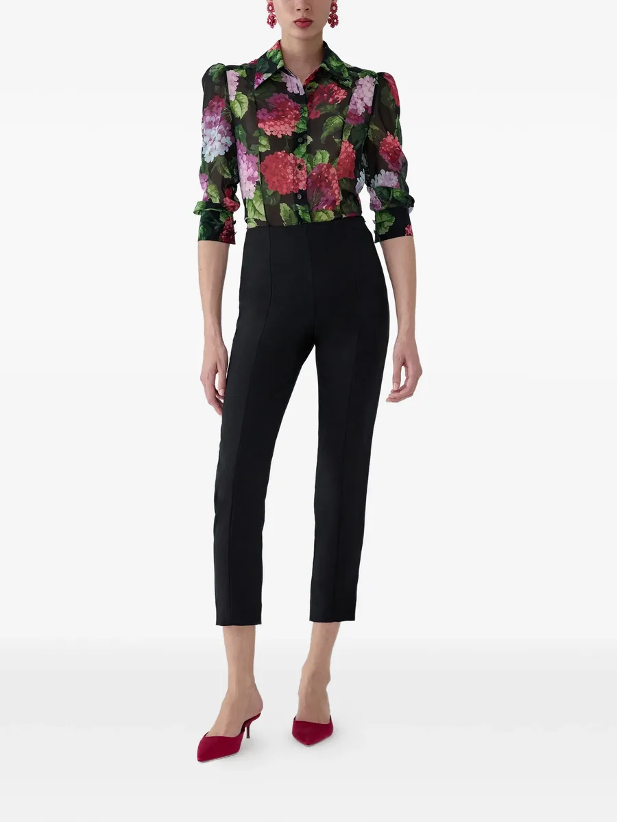 hydrangea-print chiffon blouse 3