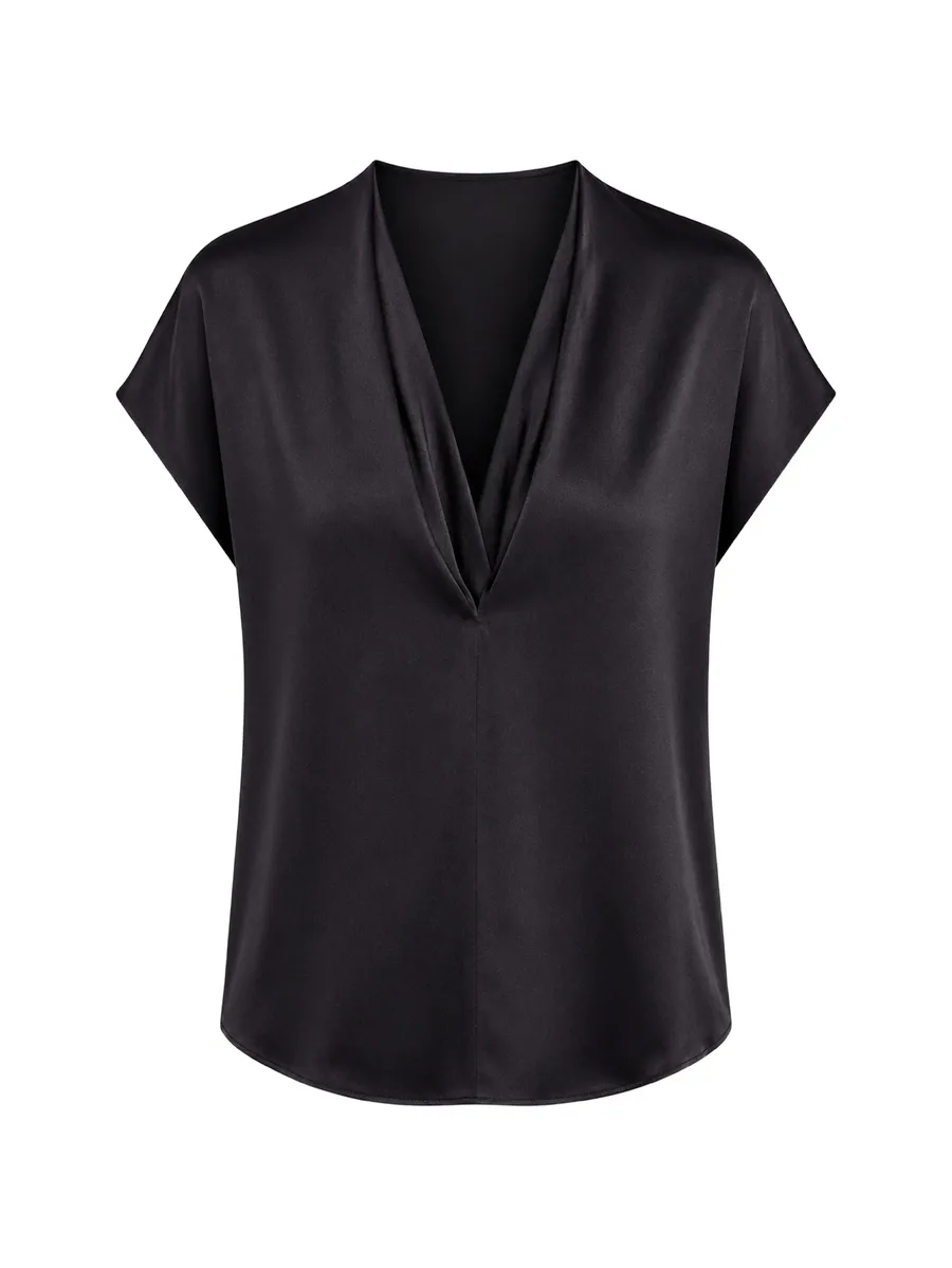V-neck silk blouse 1