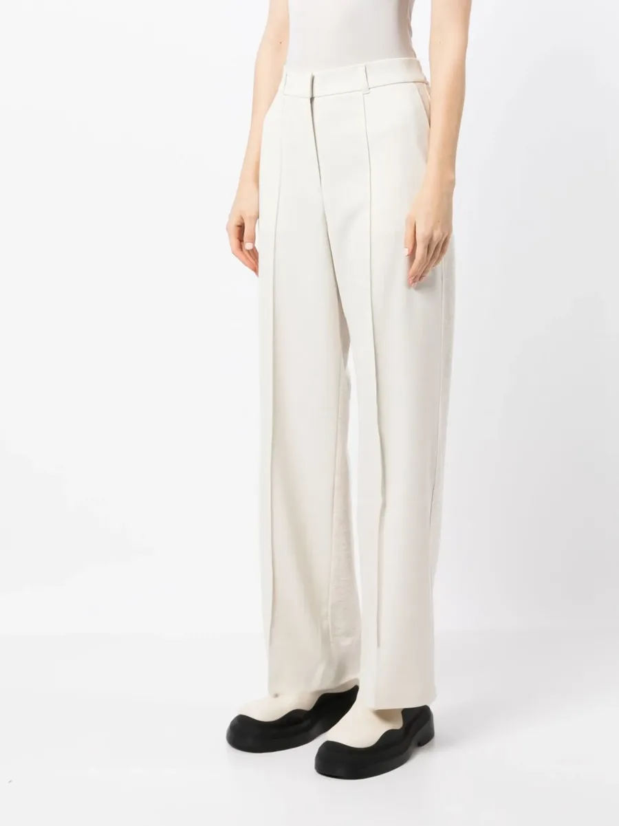twill straight-leg trousers 5