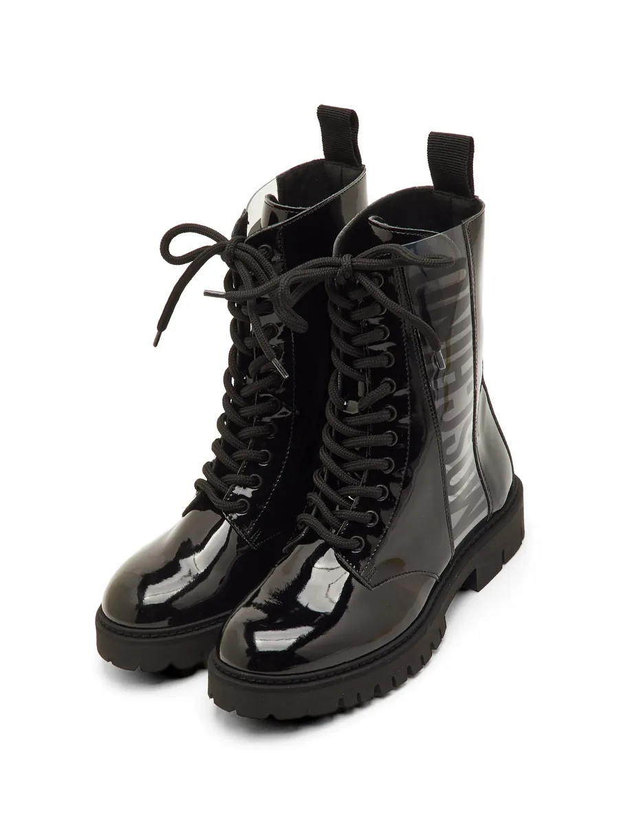 logo-insert lace-up boots 1