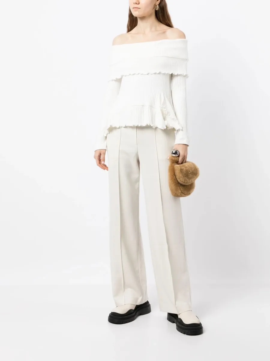 twill straight-leg trousers 3