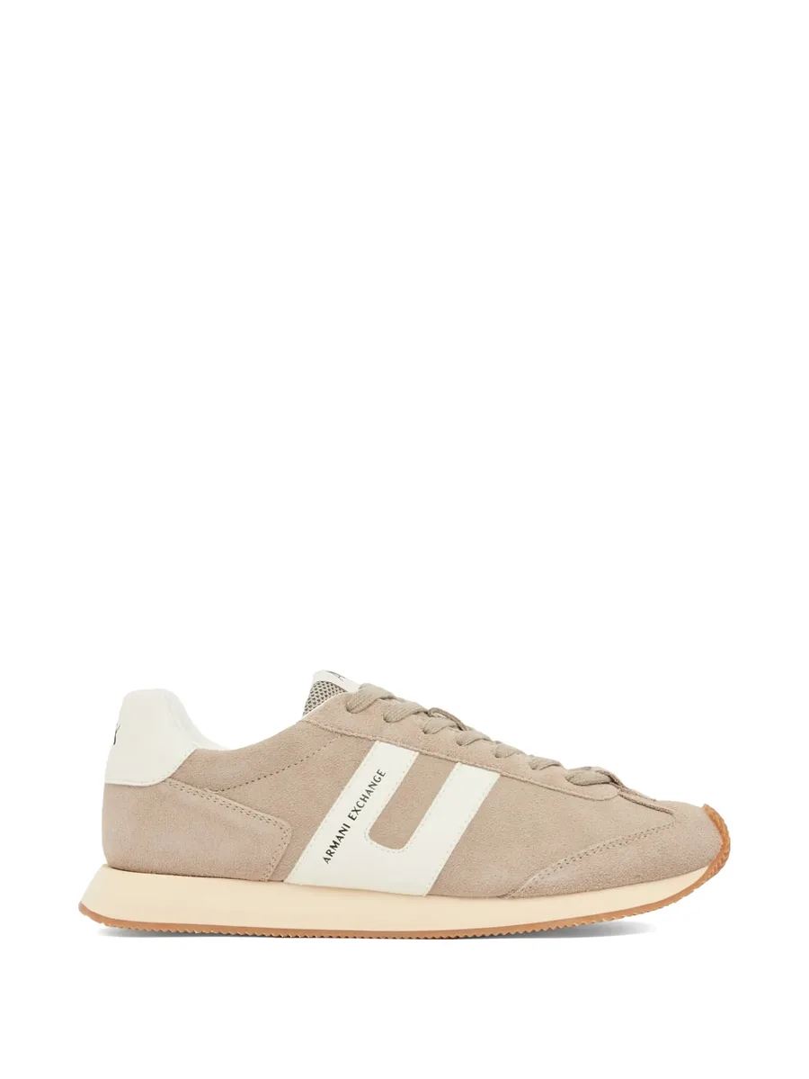 logo-print panelled sneakers 1