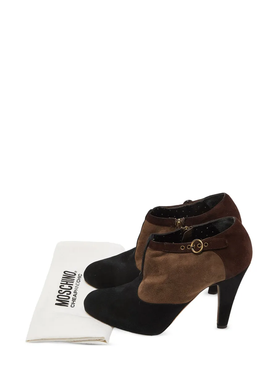 buckle-detail suede ankle pumps 10