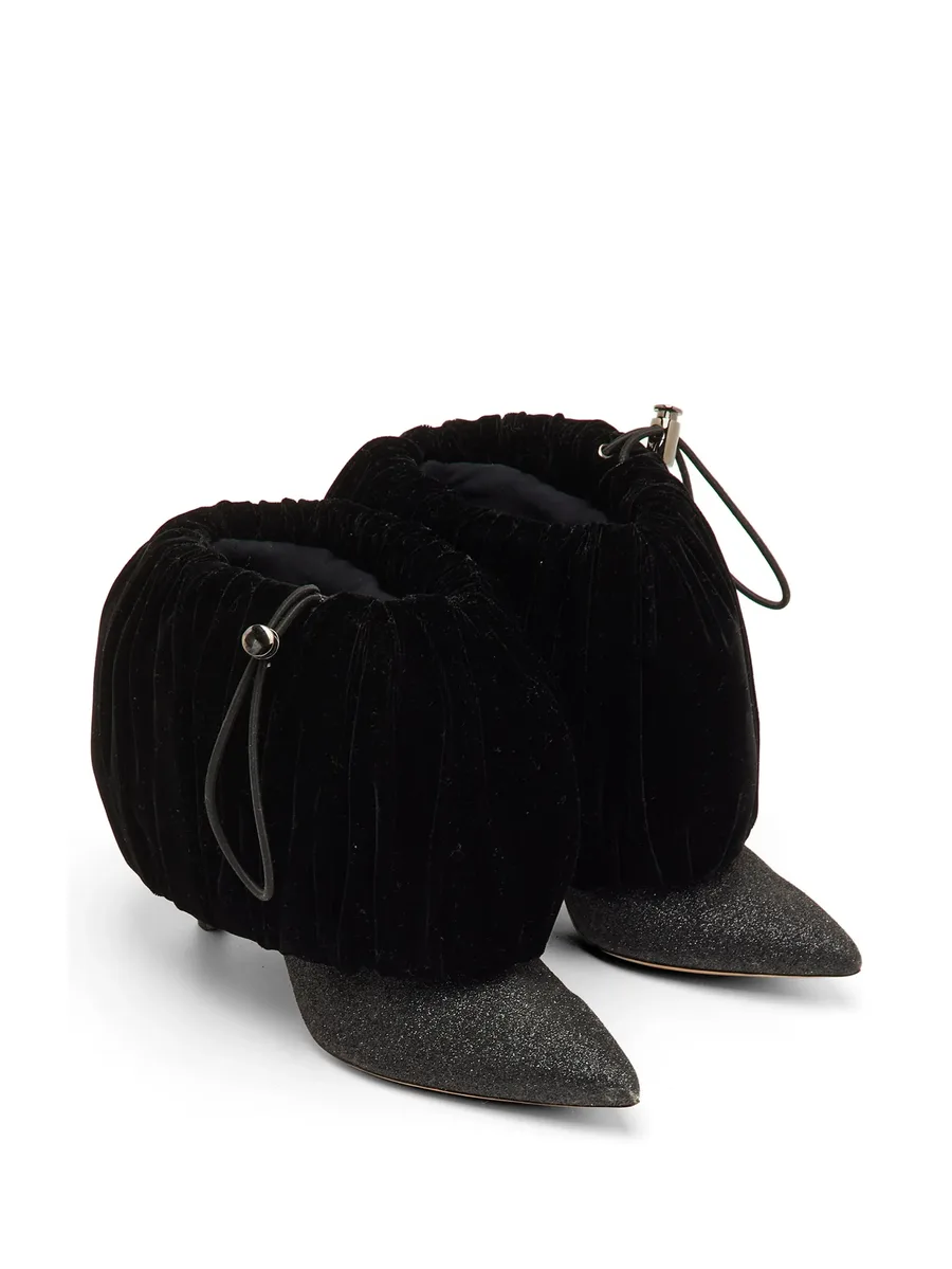 Glitter velvet ankle boots 3