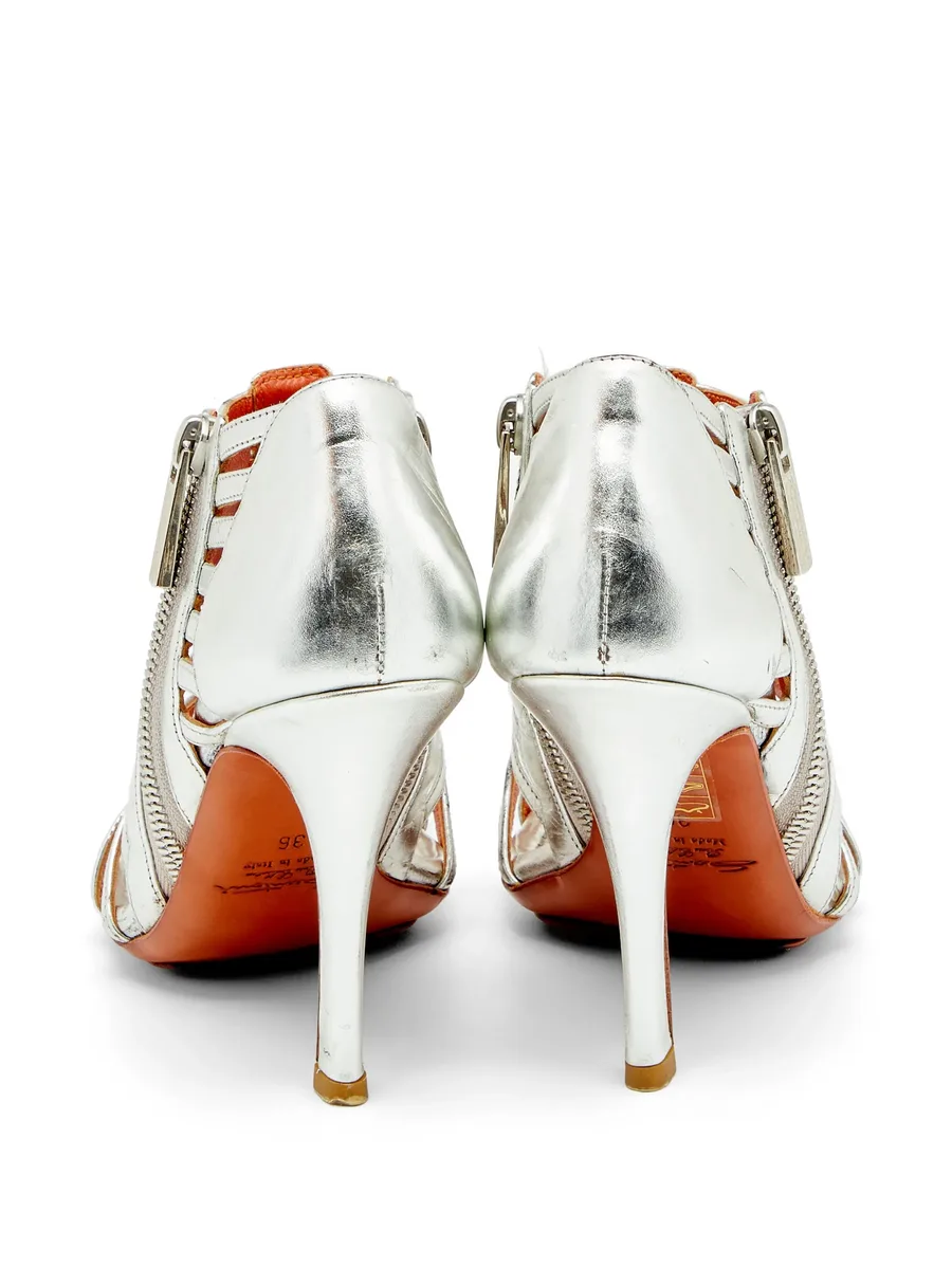 caged peep-toe sandals 6