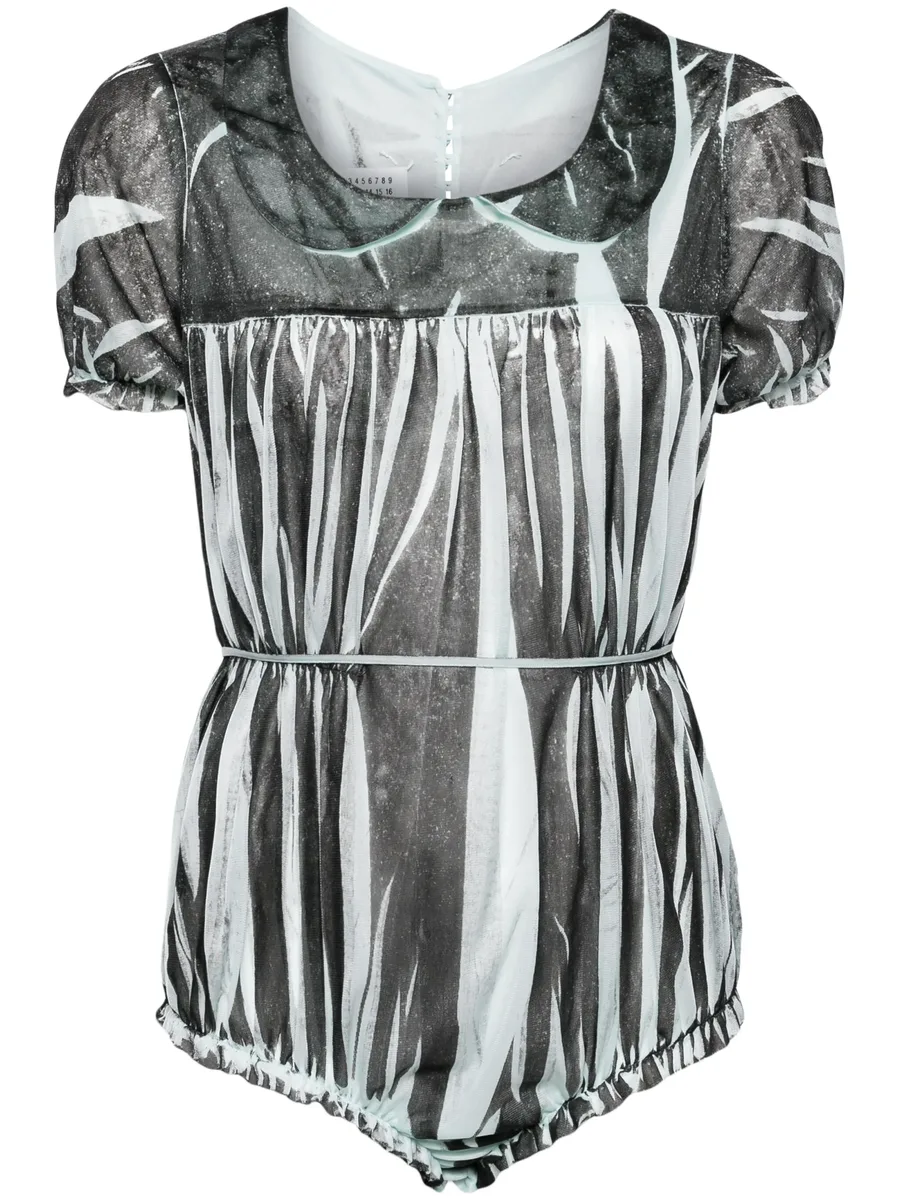 zebra-print short-sleeve bodysuit 1