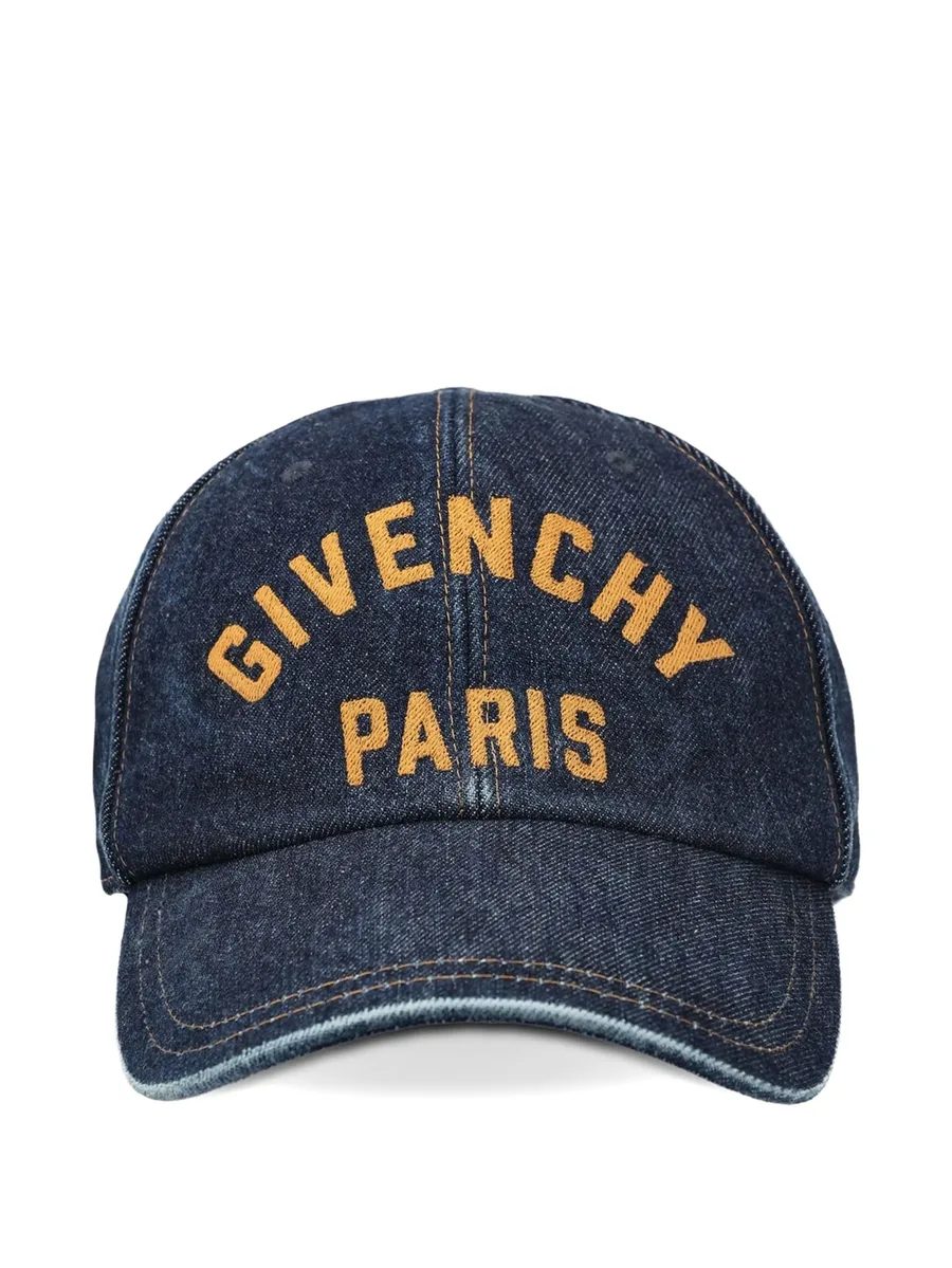 denim logo-embroidered cap 2