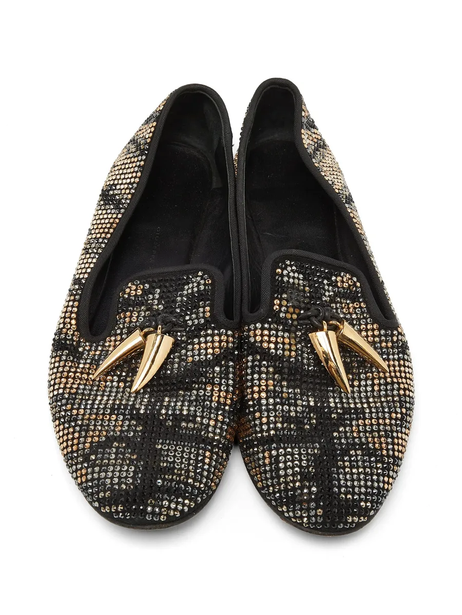 crystal-embellished shark tooth loafers 5