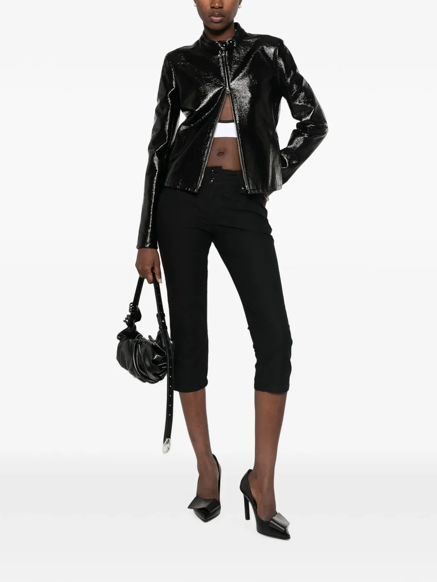 vinyl-effect high-neck jacket 2
