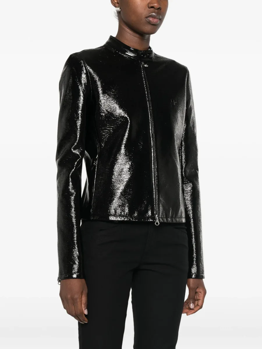 vinyl-effect high-neck jacket 3
