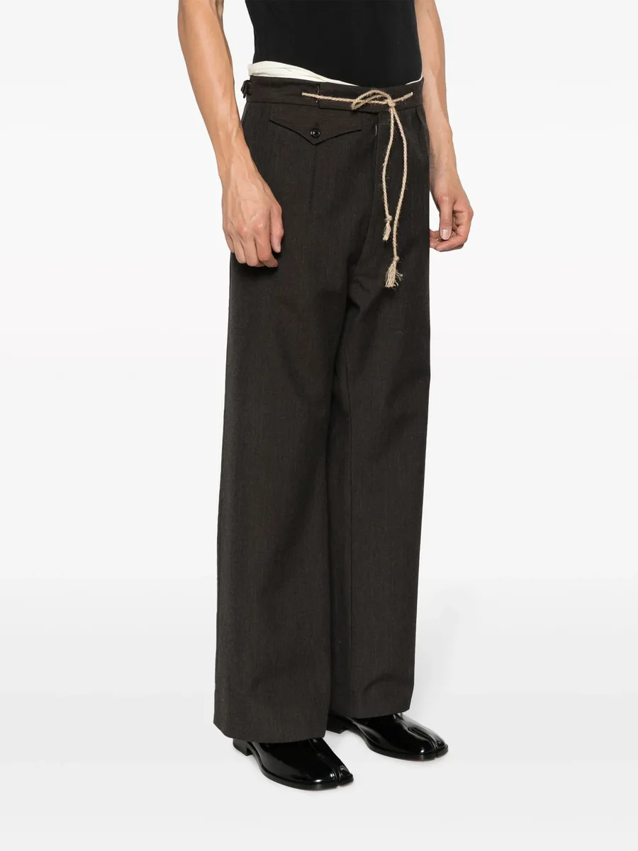 drawstring-waist wool trousers 3